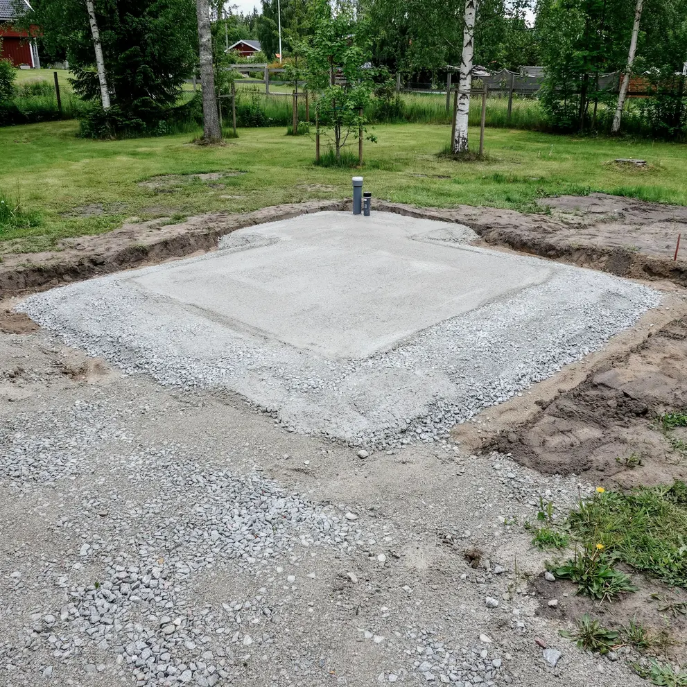 anlagga husgrund gjutning betongplatta lund skane